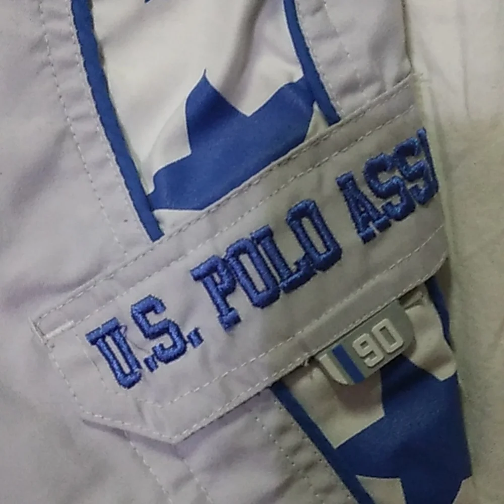 U.S. Polo Assn. Boy's Swimming Trunks.  Size 2T. Gray and Blue.